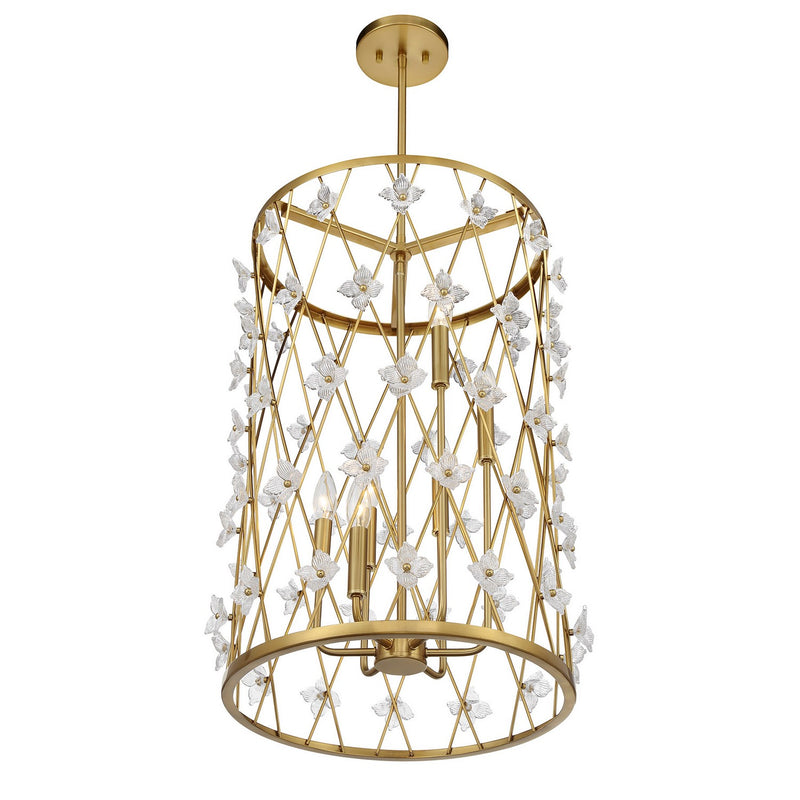 Savoy House 3-8412-6-322 Six Light Pendant, Warm Brass (4)