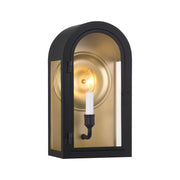 Savoy House 5-410-331 One Light Outdoor Wall Lantern, Matte Black w/Vintage Gold (3)