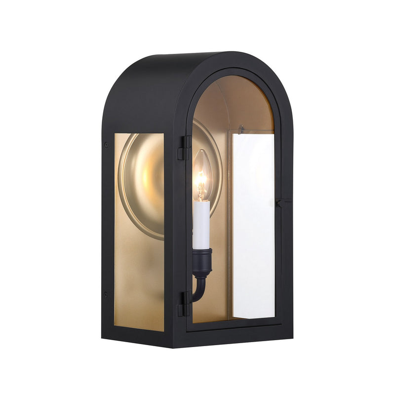 Savoy House 5-410-331 One Light Outdoor Wall Lantern, Matte Black w/Vintage Gold (4)