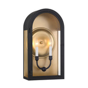 Savoy House 5-412-331 Two Light Outdoor Wall Lantern, Matte Black w/Vintage Gold (3)