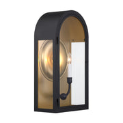 Savoy House 5-412-331 Two Light Outdoor Wall Lantern, Matte Black w/Vintage Gold (4)