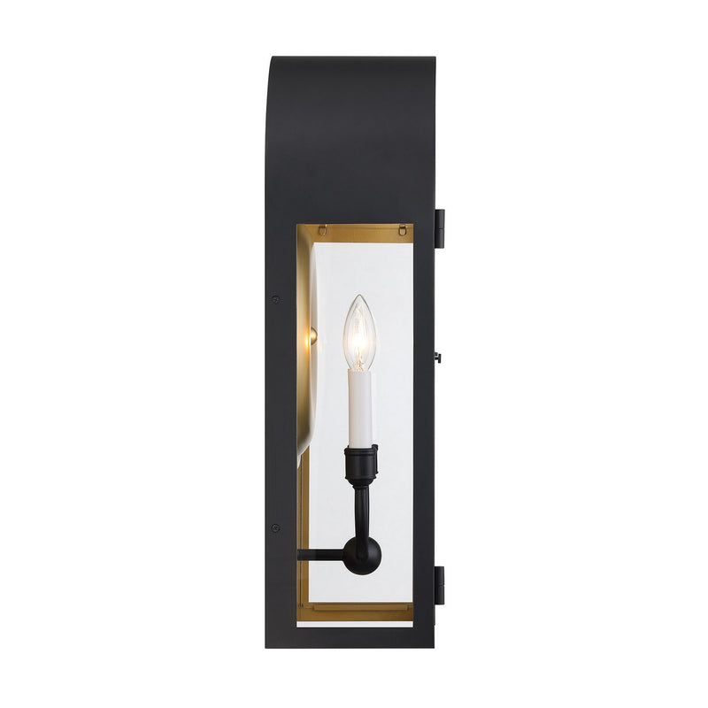 Savoy House 5-412-331 Two Light Outdoor Wall Lantern, Matte Black w/Vintage Gold (5)