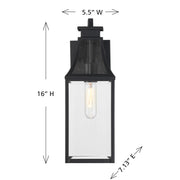 Savoy House 5-605-BK One Light Outdoor Wall Lantern, Matte Black (6)