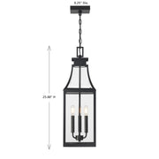 Savoy House 5-608-BK Three Light Outdoor Hanging Lantern, Matte Black (6)
