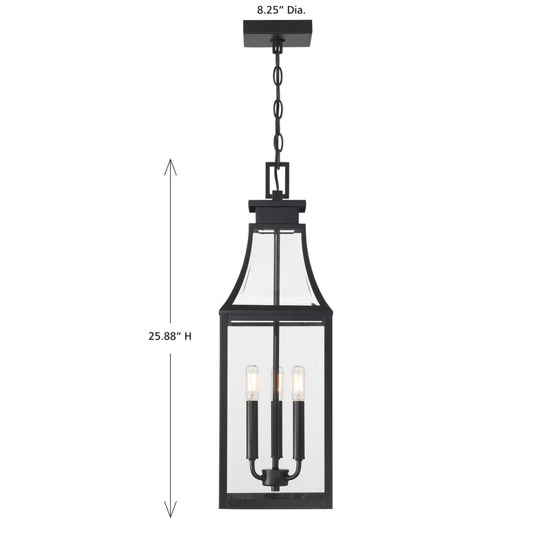 Savoy House 5-608-BK Three Light Outdoor Hanging Lantern, Matte Black (6)