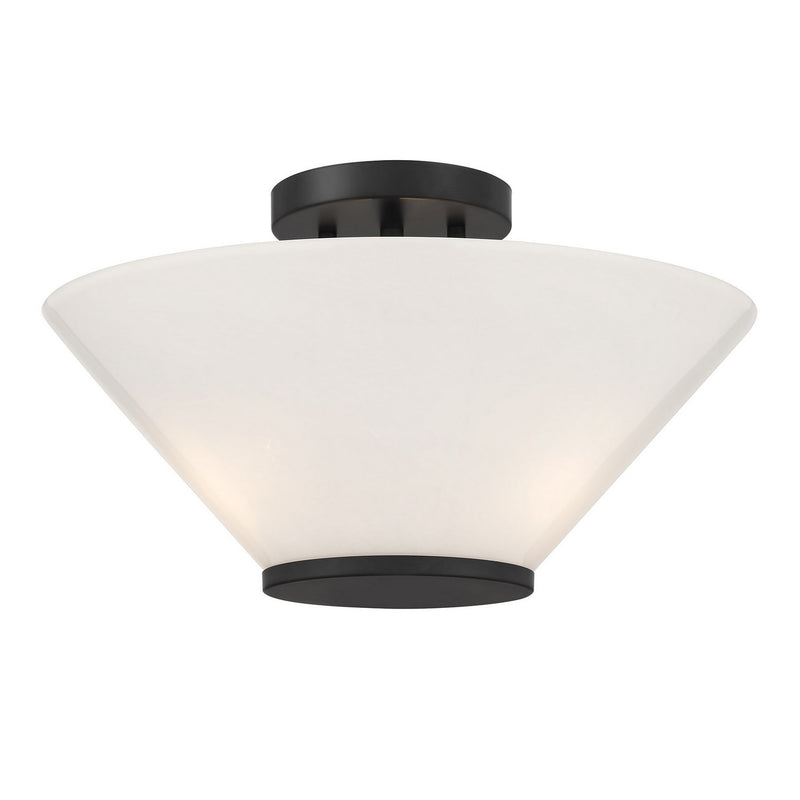 Savoy House 6-4012-3-89 Three Light Convertible Semi-Flush /Pendant, Matte Black (4)