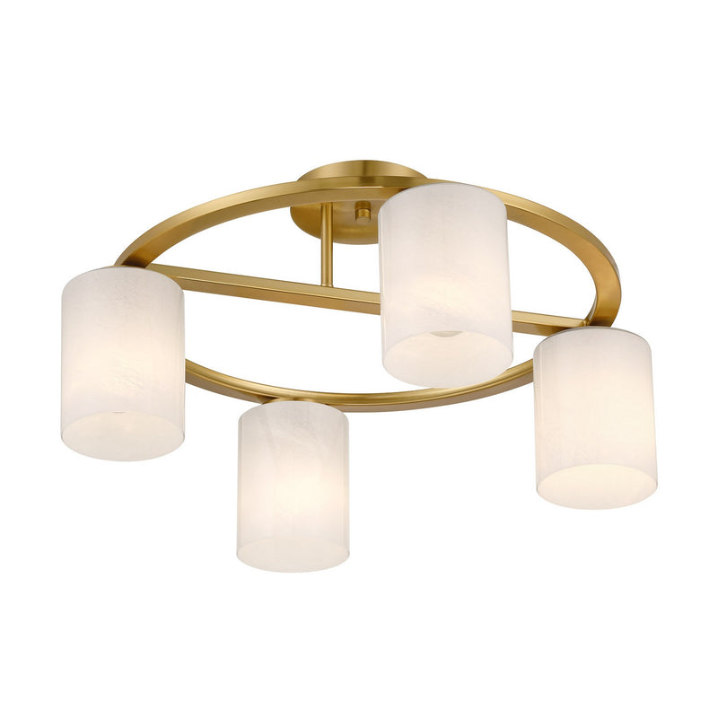 Savoy House 6-4693-4-322 Four Light Semi-Flush Mount, Warm Brass (5)