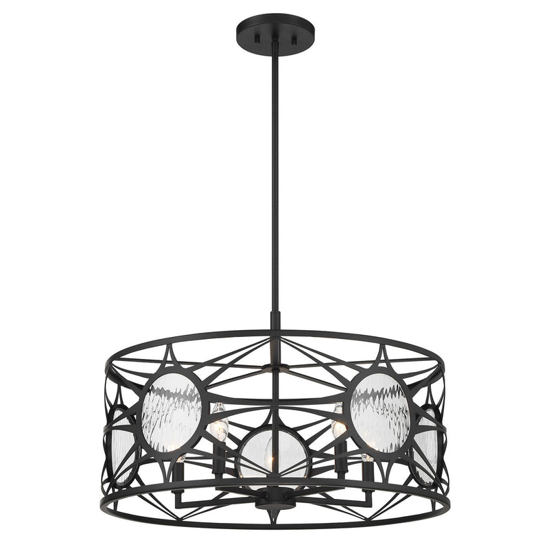 Savoy House 6-5065-5-89 Five Light Convertible Semi-Flush /Pendant, Matte Black (3)