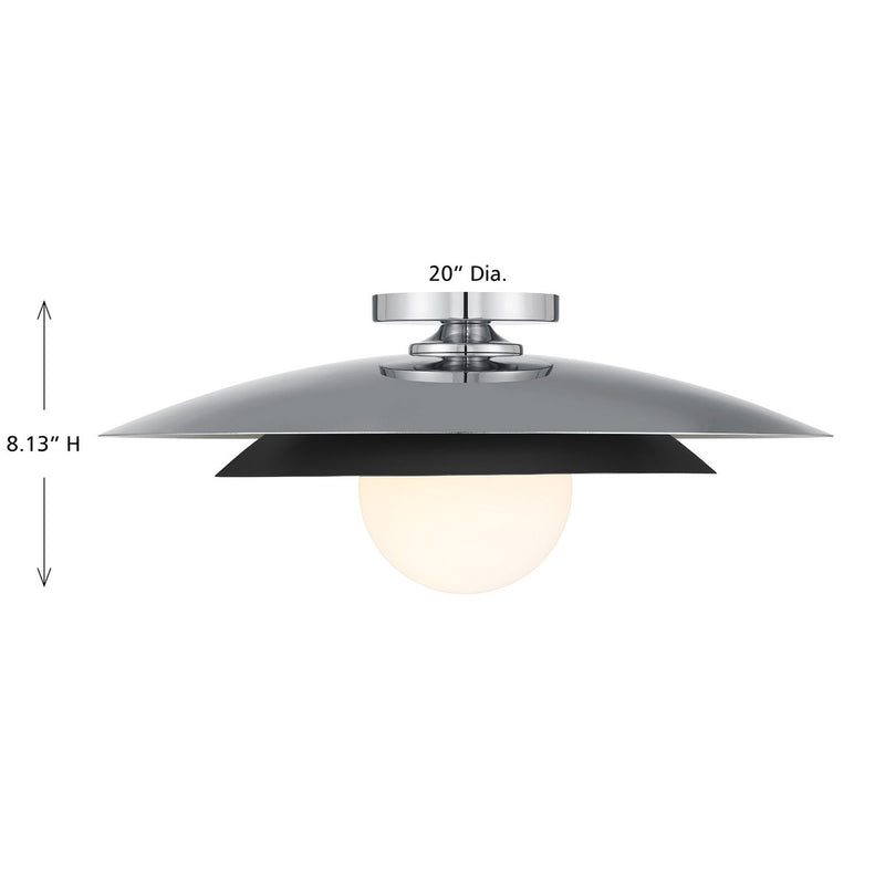 Savoy House 6-5564-1-11 One Light Semi-Flush Mount, Chrome (6)