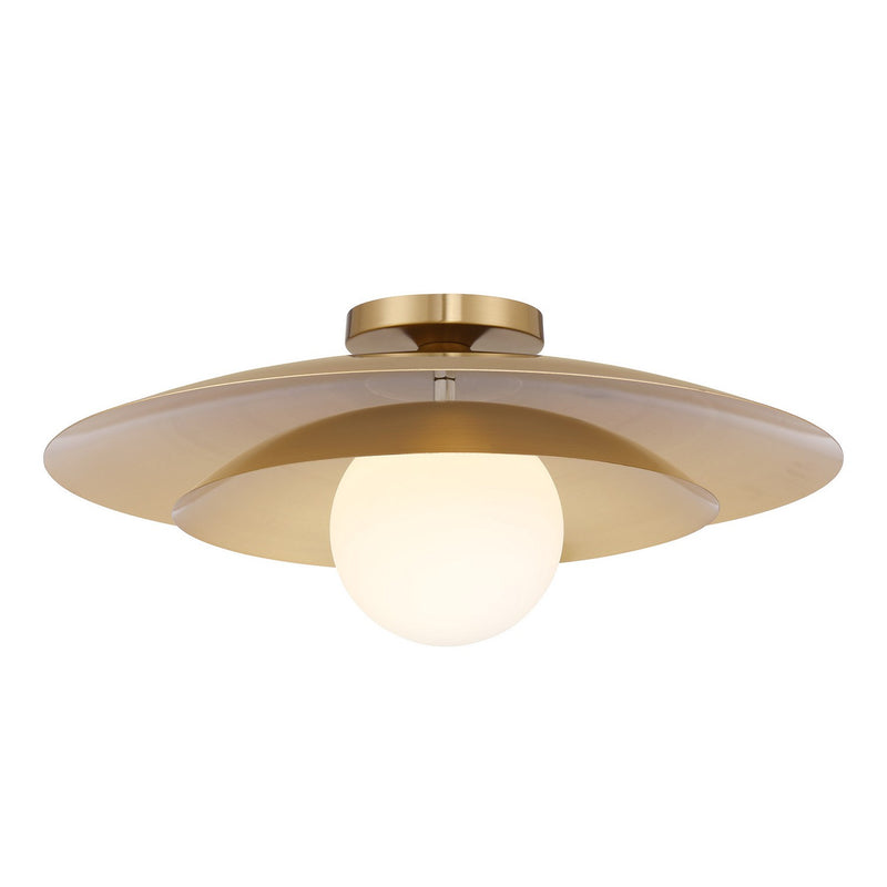 Savoy House 6-5564-1-322 One Light Semi-Flush Mount, Warm Brass (3)