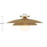 Savoy House 6-5564-1-322 One Light Semi-Flush Mount, Warm Brass (6)