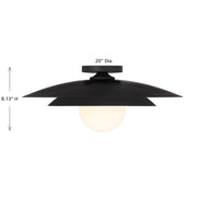 Savoy House 6-5564-1-89 One Light Semi-Flush Mount, Matte Black (6)