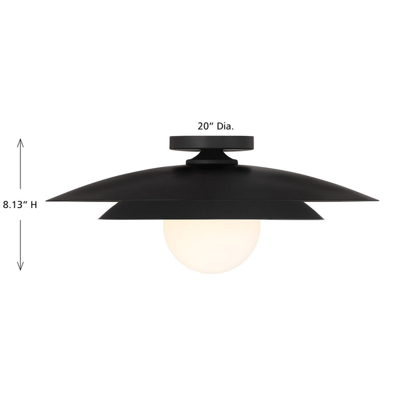 Savoy House 6-5564-1-89 One Light Semi-Flush Mount, Matte Black (6)