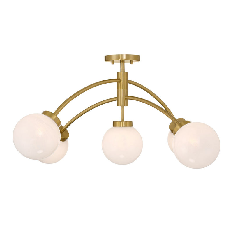 Savoy House 6-6199-5-322 LED Semi-Flush Mount, Warm Brass (3)