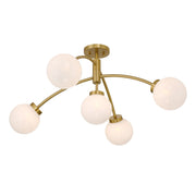 Savoy House 6-6199-5-322 LED Semi-Flush Mount, Warm Brass (5)