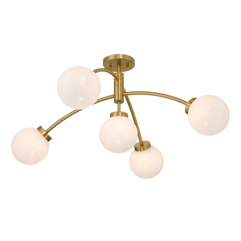 Savoy House 6-6199-5-322 LED Semi-Flush Mount, Warm Brass (5)