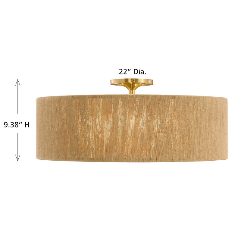 Savoy House 6-9312-4-322 Four Light Flush Mount, Warm Brass (6)