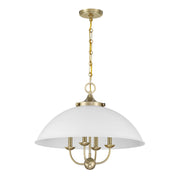 Savoy House 7-1725-4-142 Four Light Pendant, White/Warm Brass (2)