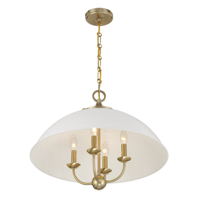 Savoy House 7-1725-4-142 Four Light Pendant, White/Warm Brass (4)