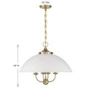 Savoy House 7-1725-4-142 Four Light Pendant, White/Warm Brass (6)