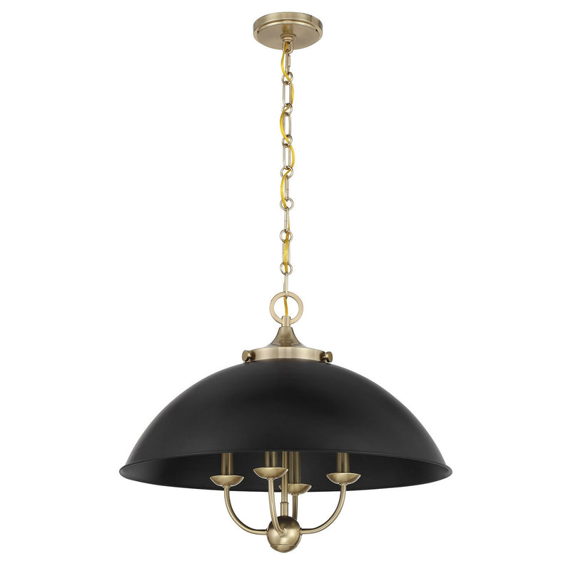 Savoy House 7-1725-4-143 Four Light Pendant, Matte Black/Warm Brass (2)