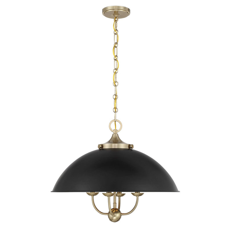 Savoy House 7-1725-4-143 Four Light Pendant, Matte Black/Warm Brass (3)