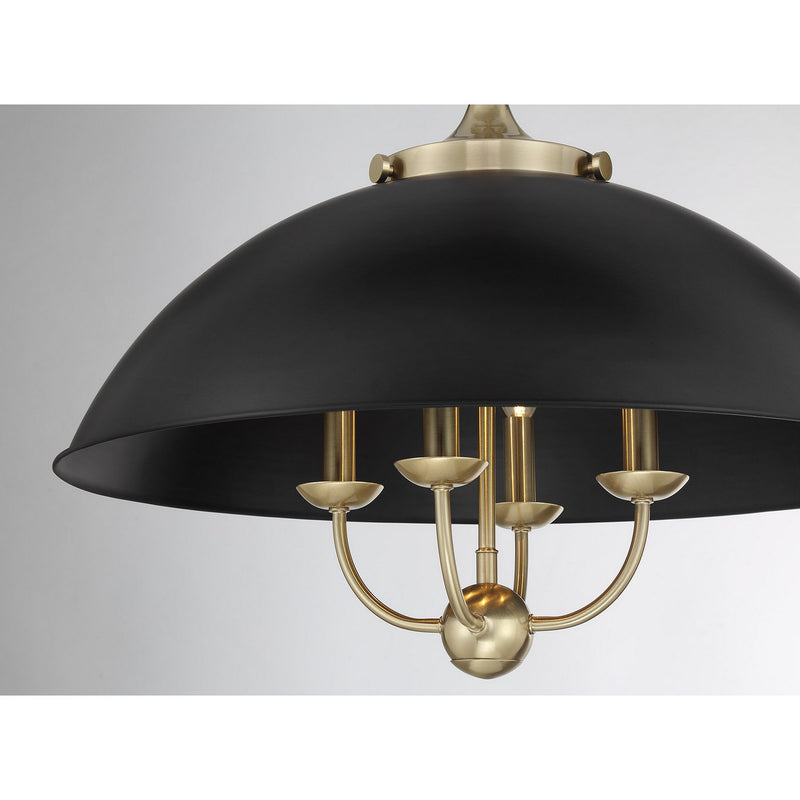 Savoy House 7-1725-4-143 Four Light Pendant, Matte Black/Warm Brass (6)