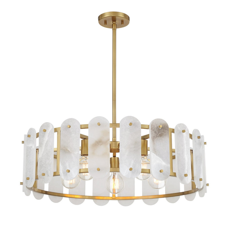 Savoy House 7-2911-5-322 Five Light Pendant, Warm Brass (3)