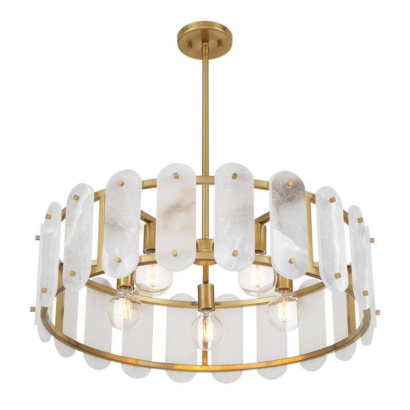 Savoy House 7-2911-5-322 Five Light Pendant, Warm Brass (4)