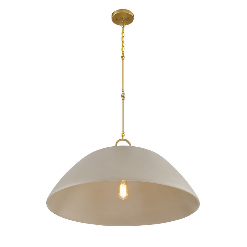 Savoy House 7-2918-1-156 One Light Pendant, Concrete/Brass (3)