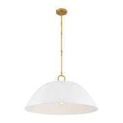 Savoy House 7-2918-1-157 One Light Pendant, White Bisque/Brass (2)