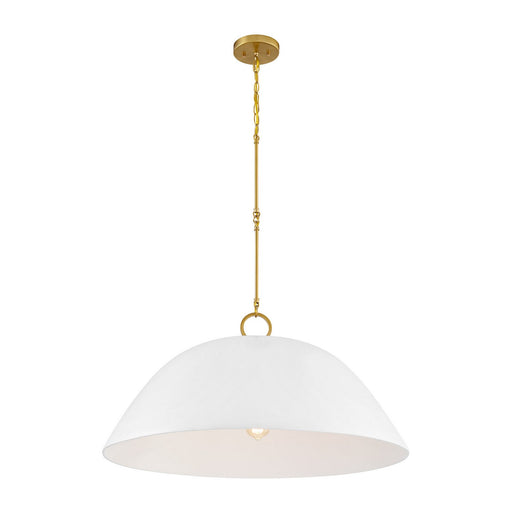 Savoy House 7-2918-1-157 One Light Pendant, White Bisque/Brass (2)
