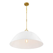 Savoy House 7-2918-1-157 One Light Pendant, White Bisque/Brass (3)