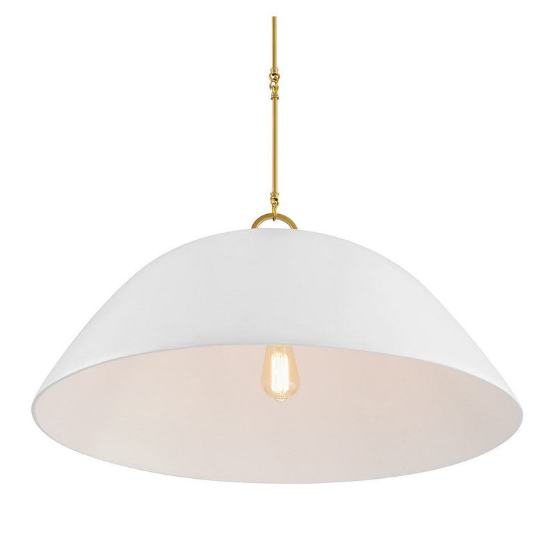 Savoy House 7-2918-1-157 One Light Pendant, White Bisque/Brass (4)