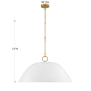 Savoy House 7-2918-1-157 One Light Pendant, White Bisque/Brass (5)