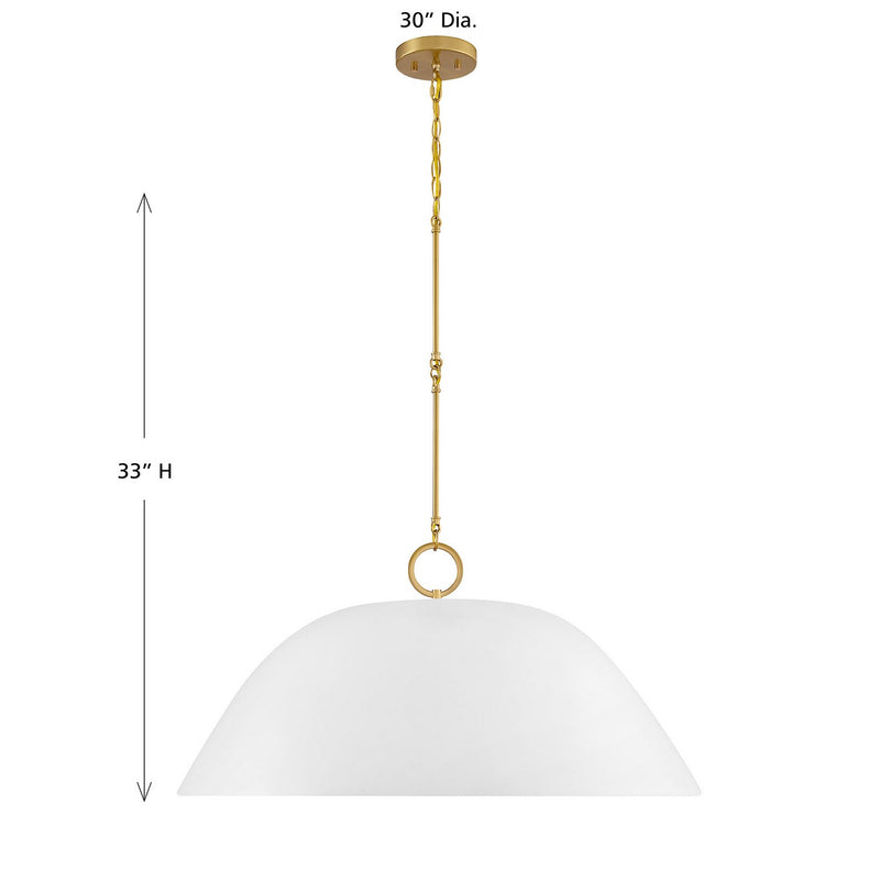 Savoy House 7-2918-1-157 One Light Pendant, White Bisque/Brass (5)