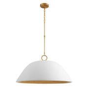 Savoy House 7-2918-1-157 One Light Pendant, White Bisque/Brass (6)