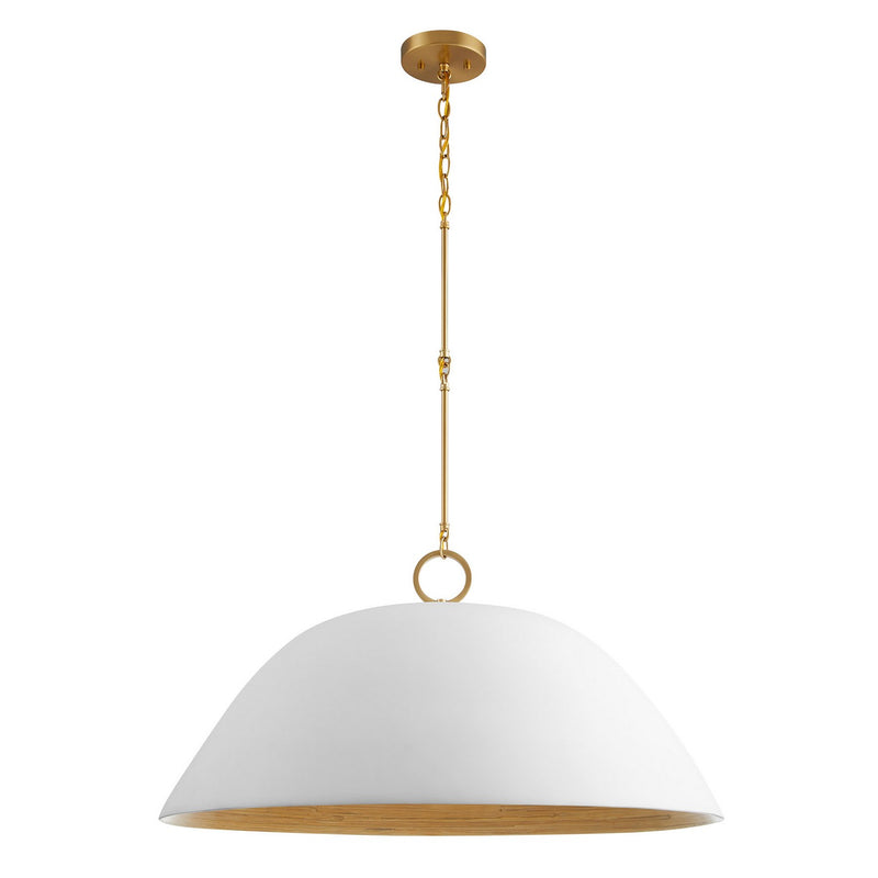 Savoy House 7-2918-1-157 One Light Pendant, White Bisque/Brass (6)