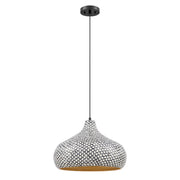 Savoy House 7-3095-1-201 One Light Pendant, Black/White Shell (2)