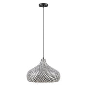Savoy House 7-3095-1-201 One Light Pendant, Black/White Shell (3)