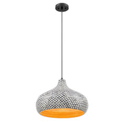 Savoy House 7-3095-1-201 One Light Pendant, Black/White Shell (4)