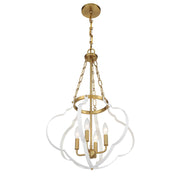 Savoy House 7-4866-4-142 Four Light Pendant, White/Warm Brass (4)