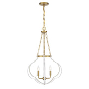 Savoy House 7-4866-4-142 Four Light Pendant, White/Warm Brass (5)