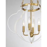 Savoy House 7-4866-4-142 Four Light Pendant, White/Warm Brass (6)