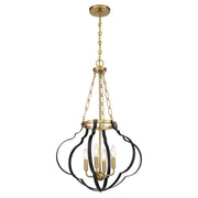 Savoy House 7-4866-4-143 Four Light Pendant, Matte Black/Warm Brass (3)