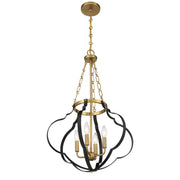 Savoy House 7-4866-4-143 Four Light Pendant, Matte Black/Warm Brass (4)