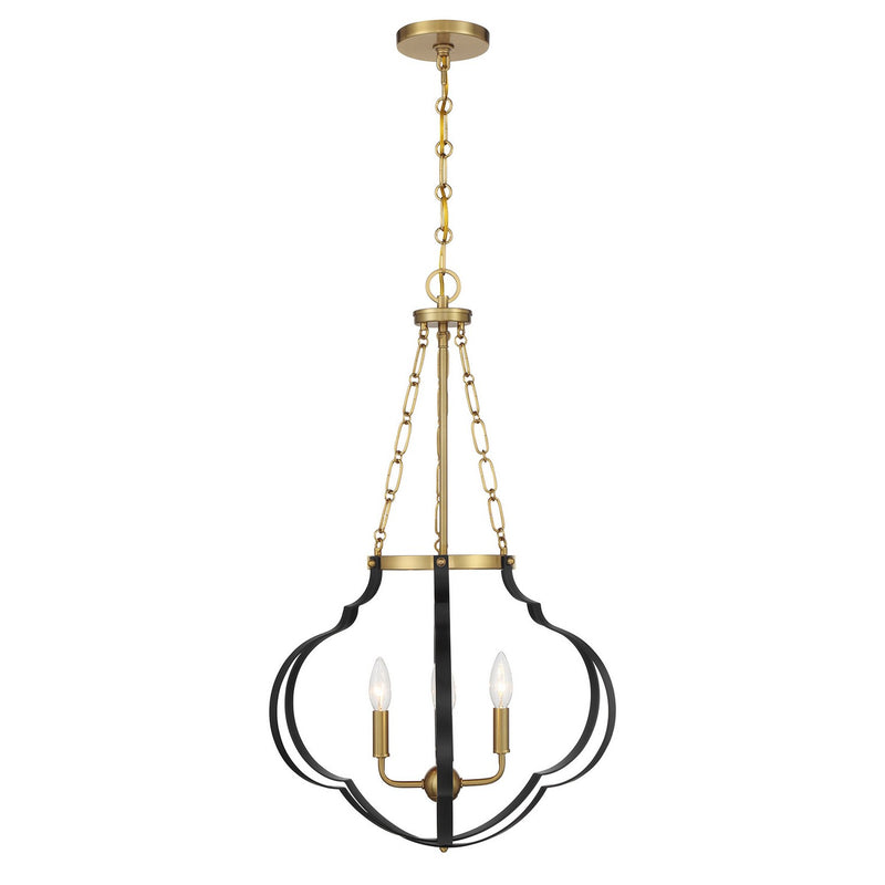 Savoy House 7-4866-4-143 Four Light Pendant, Matte Black/Warm Brass (5)