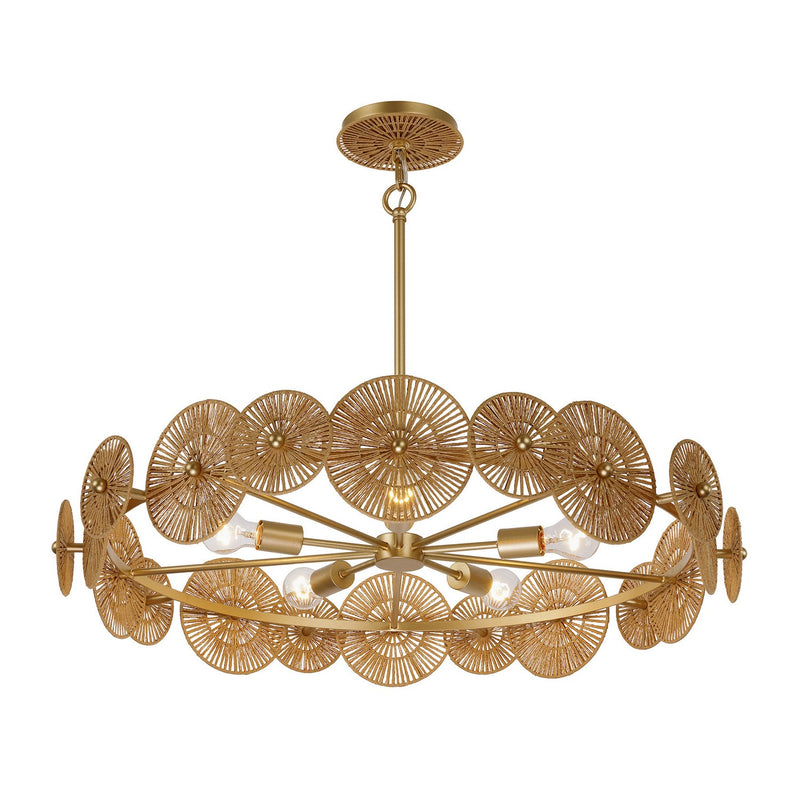 Savoy House 7-6381-5-60 Five Light Pendant, Distressed Gold (4)