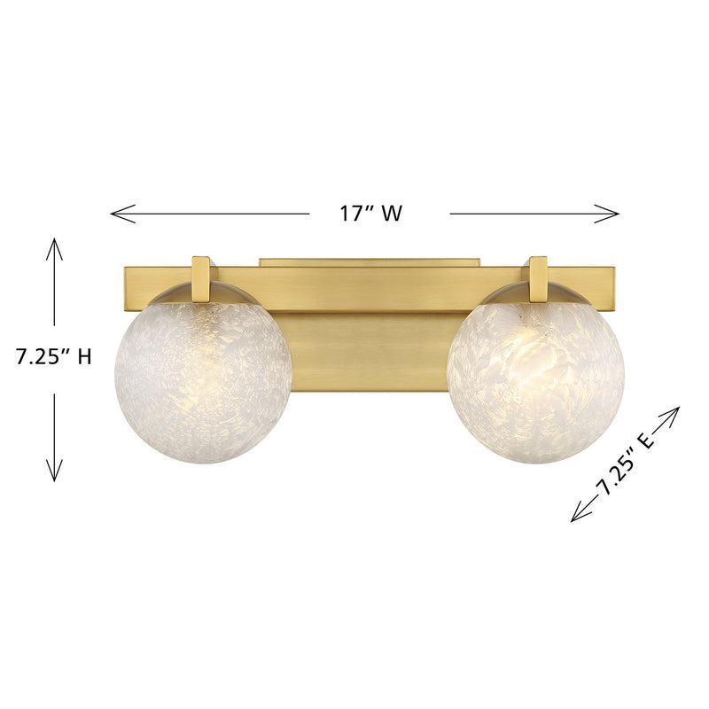 Savoy House 8-1017-2-322 Two Light Bathroom Vanity, Warm Brass (6)