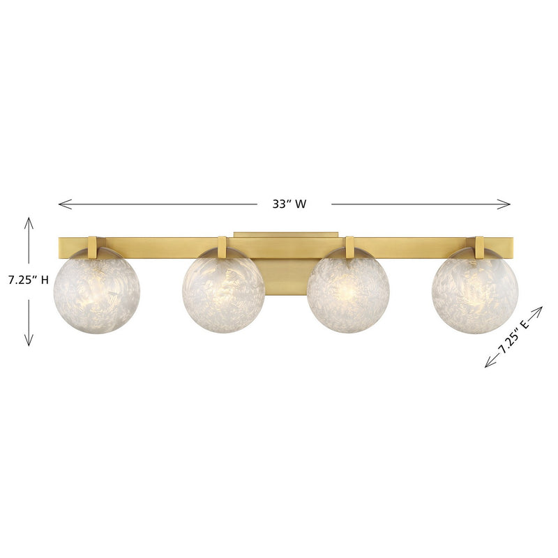 Savoy House 8-1017-4-322 Four Light Bathroom Vanity, Warm Brass (6)